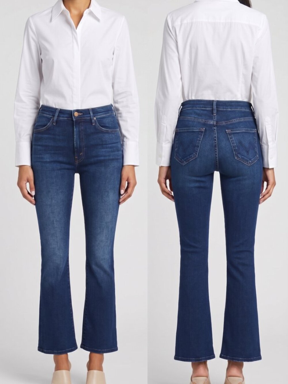 NWT MOTHER The Hustler Ankle Jeans in Taking Chances Size 25 High Rise Flare
